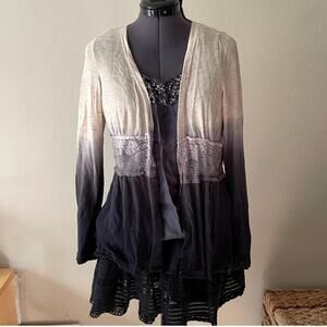y2k vintage 2000s ombre boho cardigan indie sleaze whimsigoth | size s